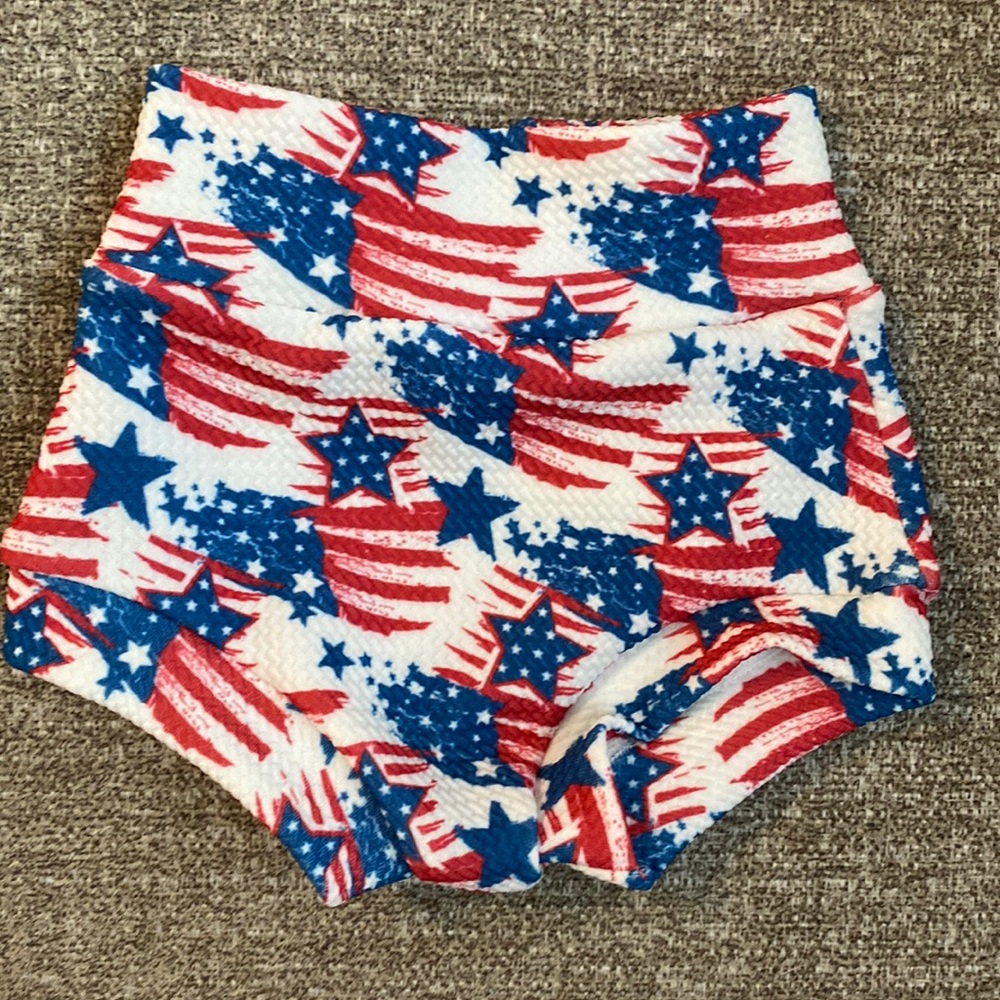 Red, white, and blue baby bummies